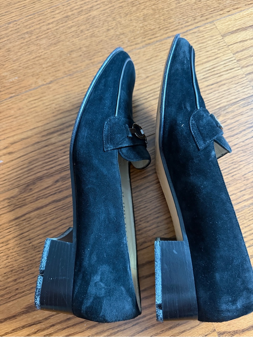 Salvatore Ferragamo Women Black Velvet Horsebit Loafers - Picture 10 of 10